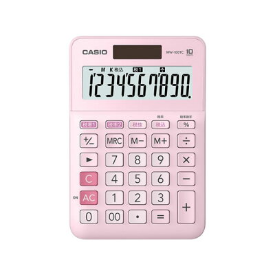 CASIO W税計算対応電卓 MW-100TC-PK